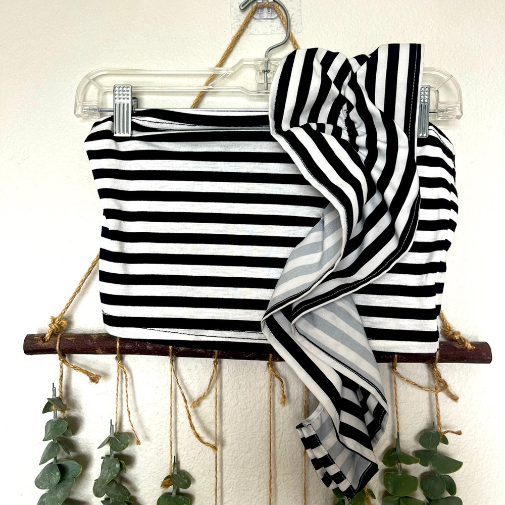 One should black and white strip top